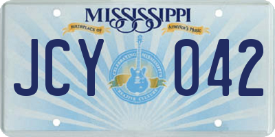 MS license plate JCY042