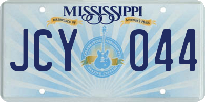 MS license plate JCY044