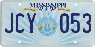 MS license plate JCY053