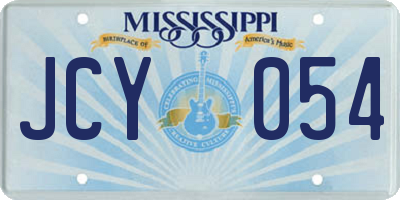 MS license plate JCY054