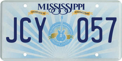 MS license plate JCY057