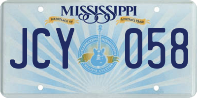 MS license plate JCY058