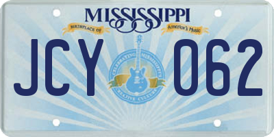 MS license plate JCY062