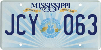 MS license plate JCY063