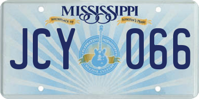 MS license plate JCY066