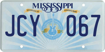 MS license plate JCY067