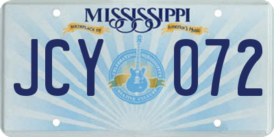 MS license plate JCY072