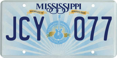 MS license plate JCY077