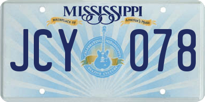 MS license plate JCY078