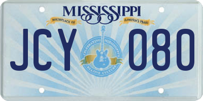 MS license plate JCY080