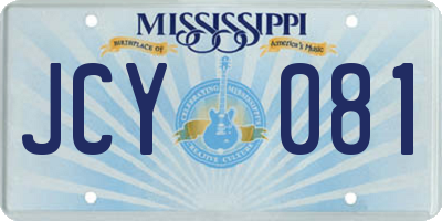 MS license plate JCY081