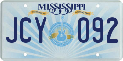 MS license plate JCY092