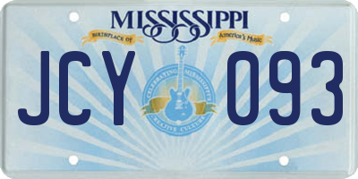 MS license plate JCY093