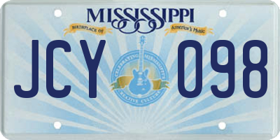 MS license plate JCY098