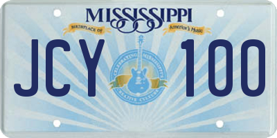 MS license plate JCY100