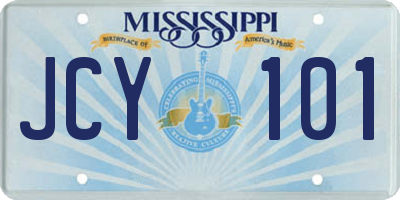 MS license plate JCY101