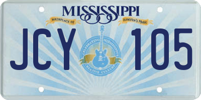 MS license plate JCY105