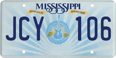 MS license plate JCY106