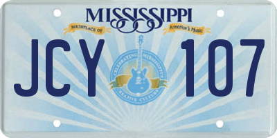 MS license plate JCY107