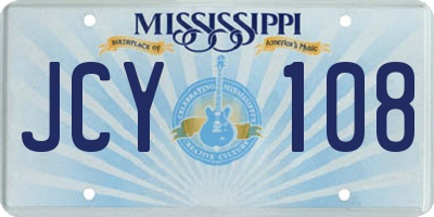 MS license plate JCY108