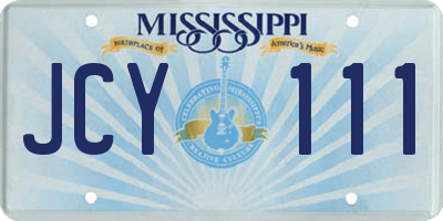 MS license plate JCY111