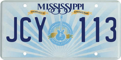 MS license plate JCY113