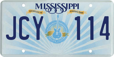 MS license plate JCY114