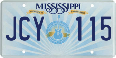 MS license plate JCY115