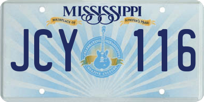 MS license plate JCY116