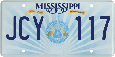 MS license plate JCY117