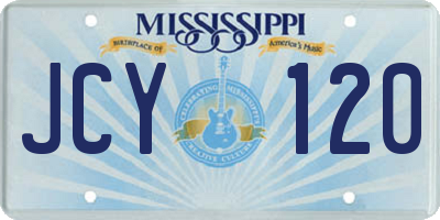 MS license plate JCY120