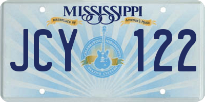MS license plate JCY122