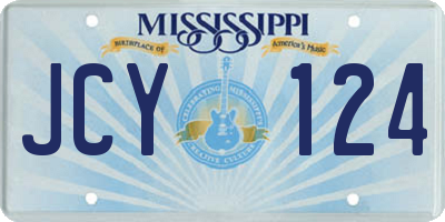 MS license plate JCY124