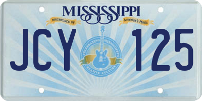 MS license plate JCY125