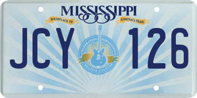 MS license plate JCY126