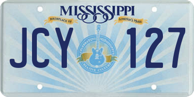MS license plate JCY127