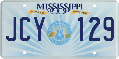 MS license plate JCY129