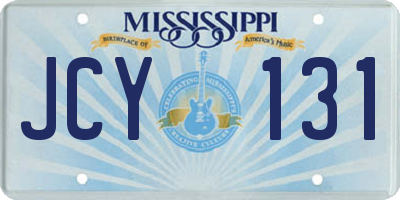 MS license plate JCY131