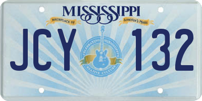 MS license plate JCY132