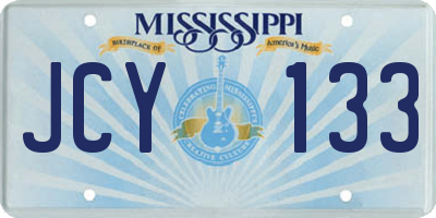 MS license plate JCY133