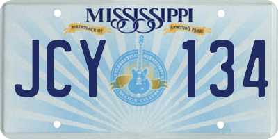 MS license plate JCY134