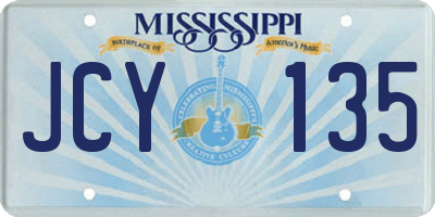 MS license plate JCY135
