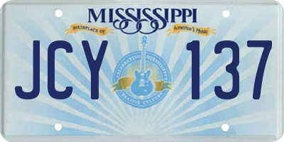 MS license plate JCY137