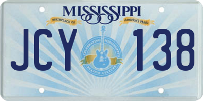MS license plate JCY138
