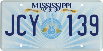 MS license plate JCY139