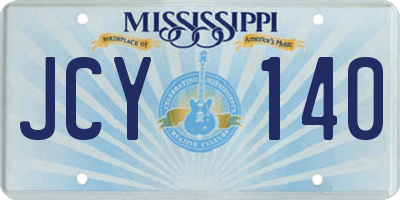 MS license plate JCY140