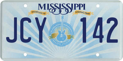 MS license plate JCY142