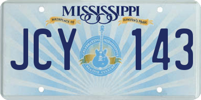 MS license plate JCY143