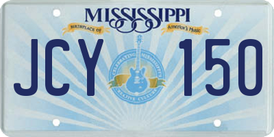 MS license plate JCY150