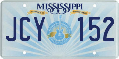 MS license plate JCY152